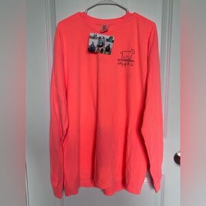 Buddy By The Sea Long Sleeve Coral T-Shirt, NYT, XL Unisex Shirt, Dog Shirt